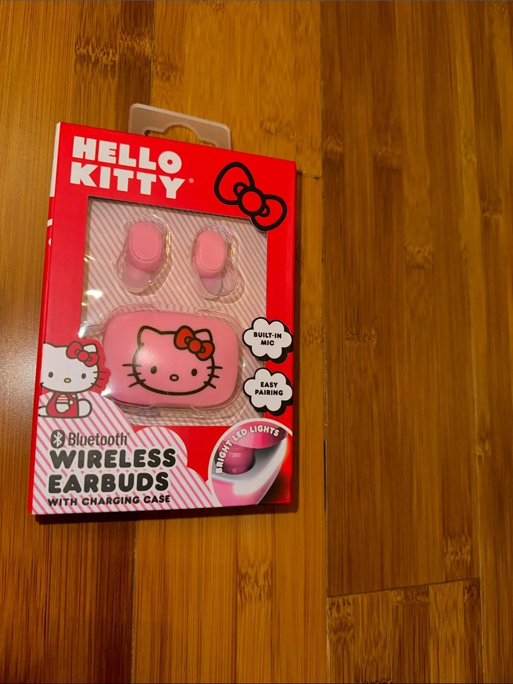 Hello Kitty Pink Wireless Bluetooth Earbuds with Character Charging Case